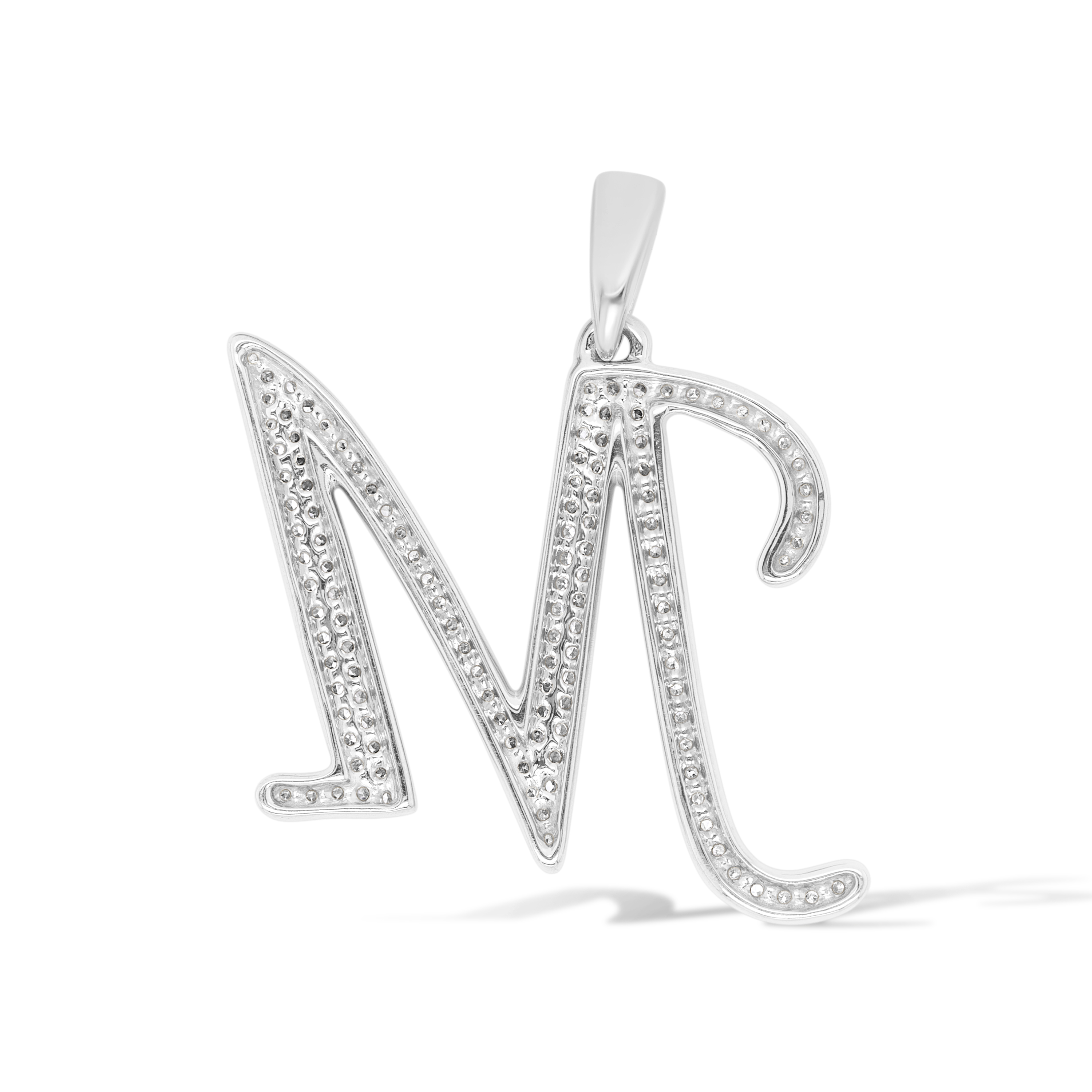 Diamond Letter M Pendant 0.28 ct. 14K White Gold